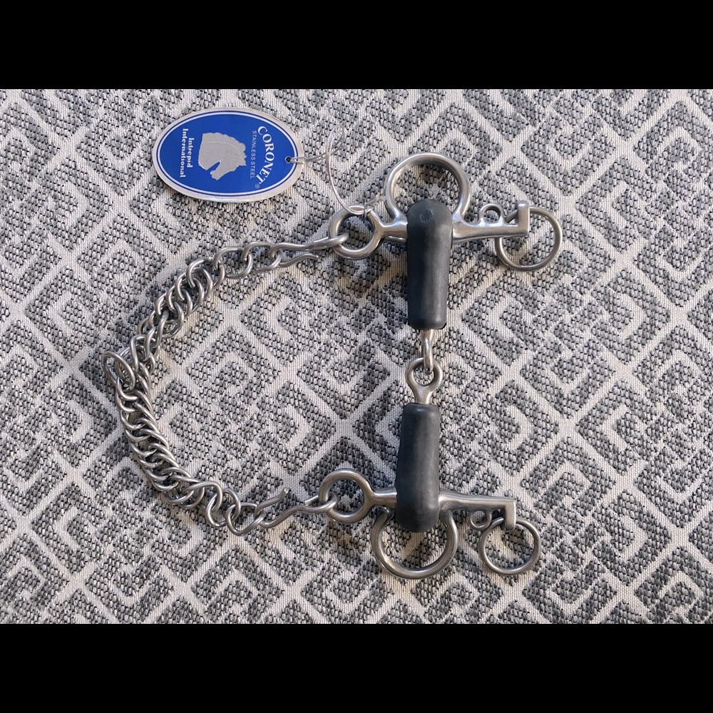 Coronet Bit Pelham Rubber Snaffle 4 3/4” New